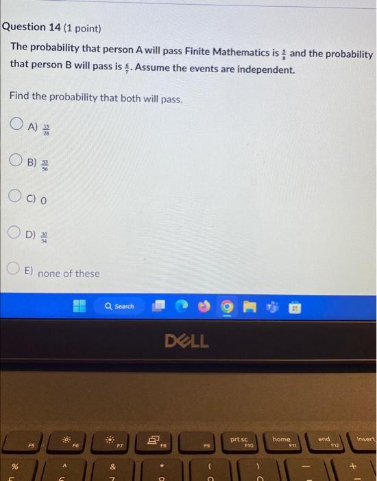 Solved The probability that person A will pass Finite | Chegg.com