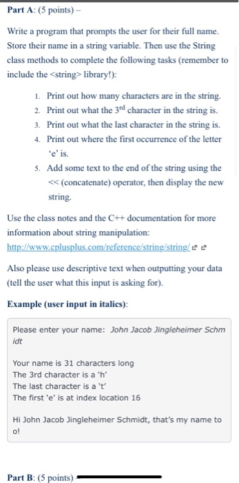 Solved Part A: (5 points) Write a program that prompts the | Chegg.com