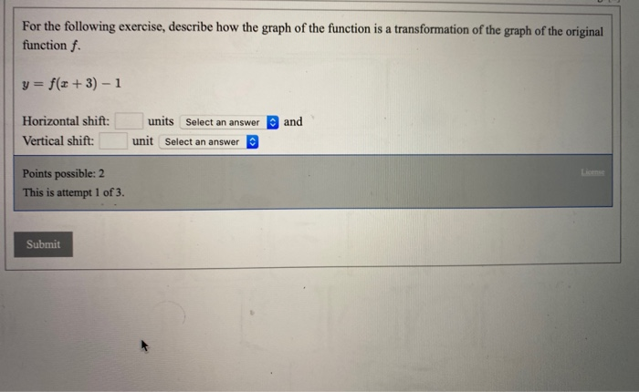 Solved For the following exercise, describe how the graph of | Chegg.com