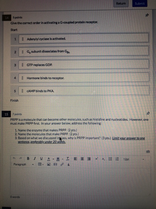 Solved 14 5 points Give the correct order in activating a | Chegg.com