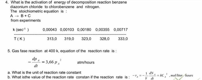 Solved 1. A reaction has the stoichiometric equation A B2C