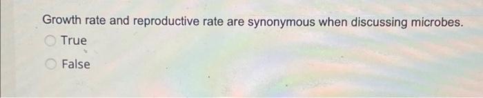 Solved Growth rate and reproductive rate are synonymous when | Chegg.com