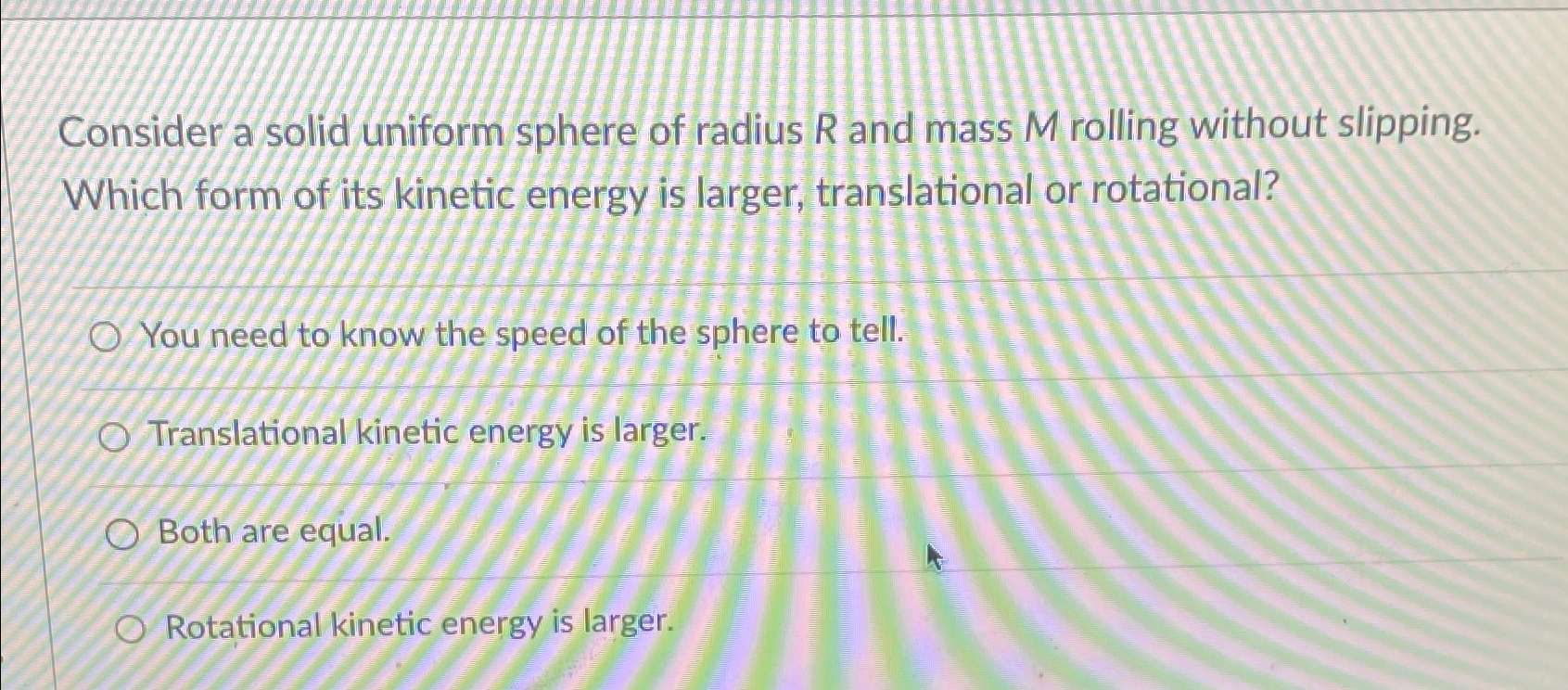 Solved Consider a solid uniform sphere of radius R ﻿and mass | Chegg.com