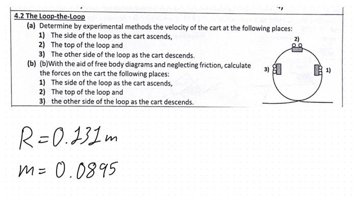 Solved 4.2 The Loop-the-Loop (a) Determine by experimental | Chegg.com