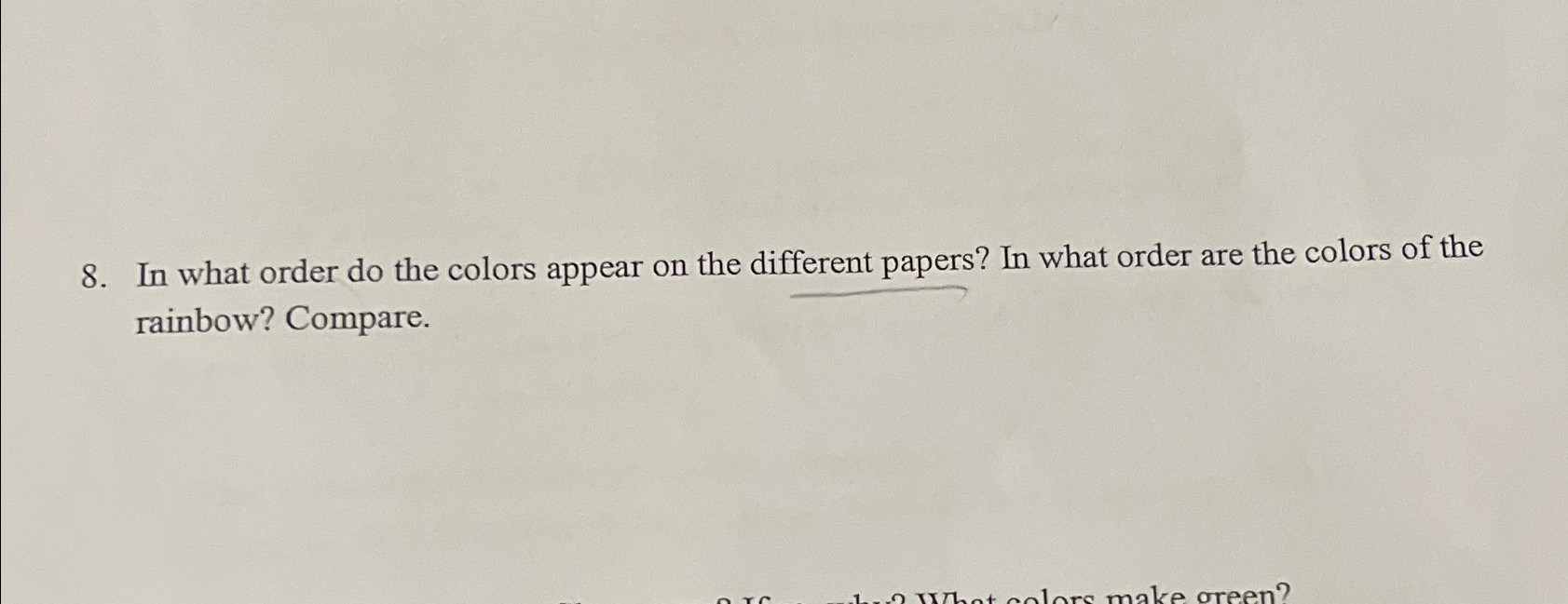 Solved In what order do the colors appear on the different | Chegg.com