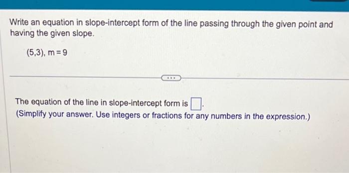 Solved Write an equation for the line shown on the right. | Chegg.com
