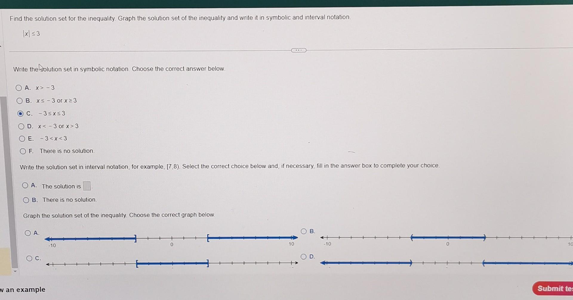Solved Find The Solution Set For The Inequality Graph The Chegg