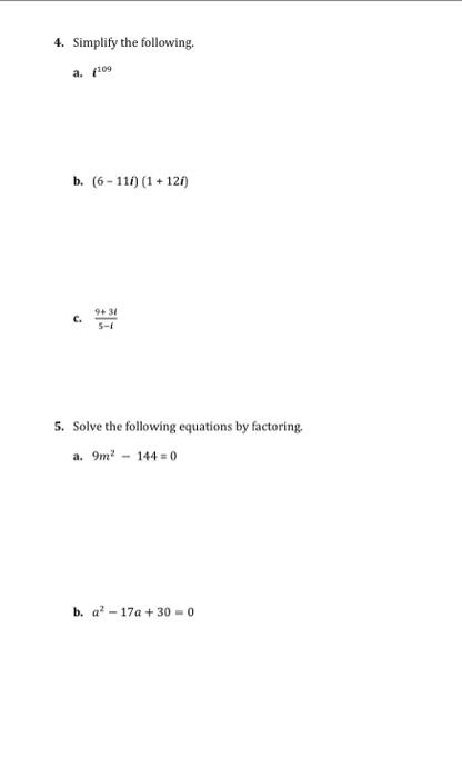 Solved 6. Solve the following by completing the square: | Chegg.com