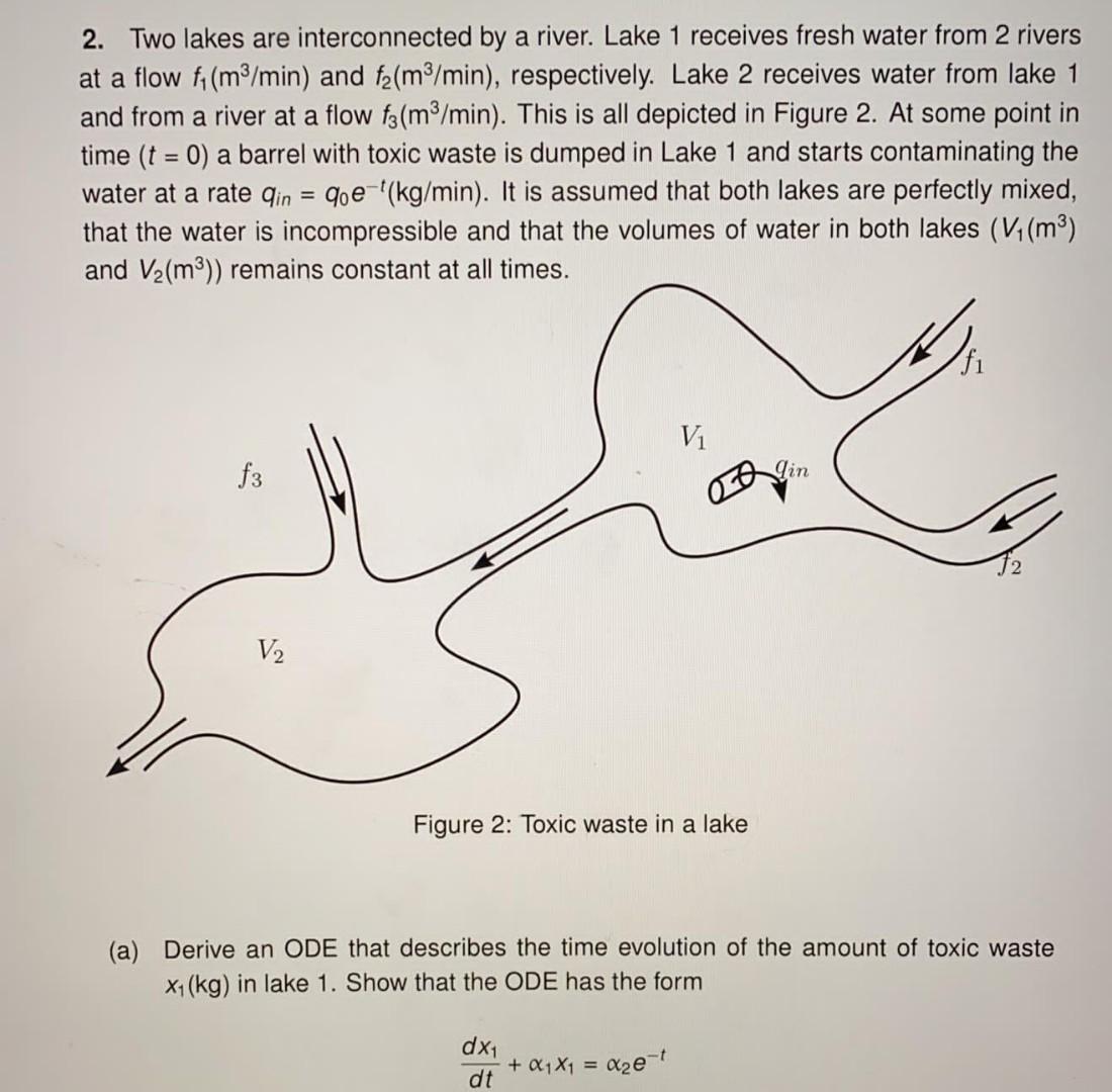 2. Two lakes are interconnected by a river. Lake 1 | Chegg.com