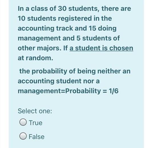 Solved In a class of 30 students, there are 10 students | Chegg.com