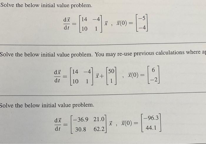 Solved Solve the below initial value problem. | Chegg.com