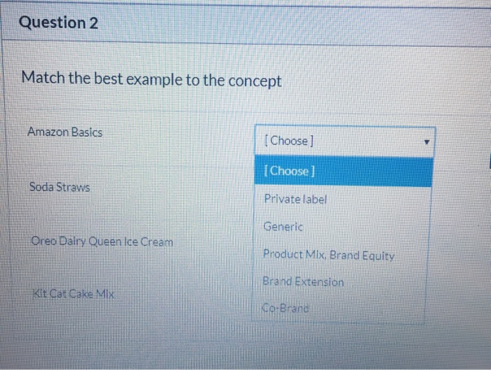Solved Question 2 Match the best example to the concept | Chegg.com