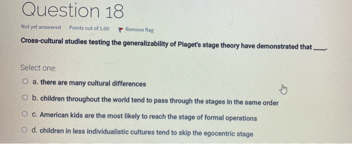 Solved Question 18 Not yet answered Points out of 1.00 Chegg