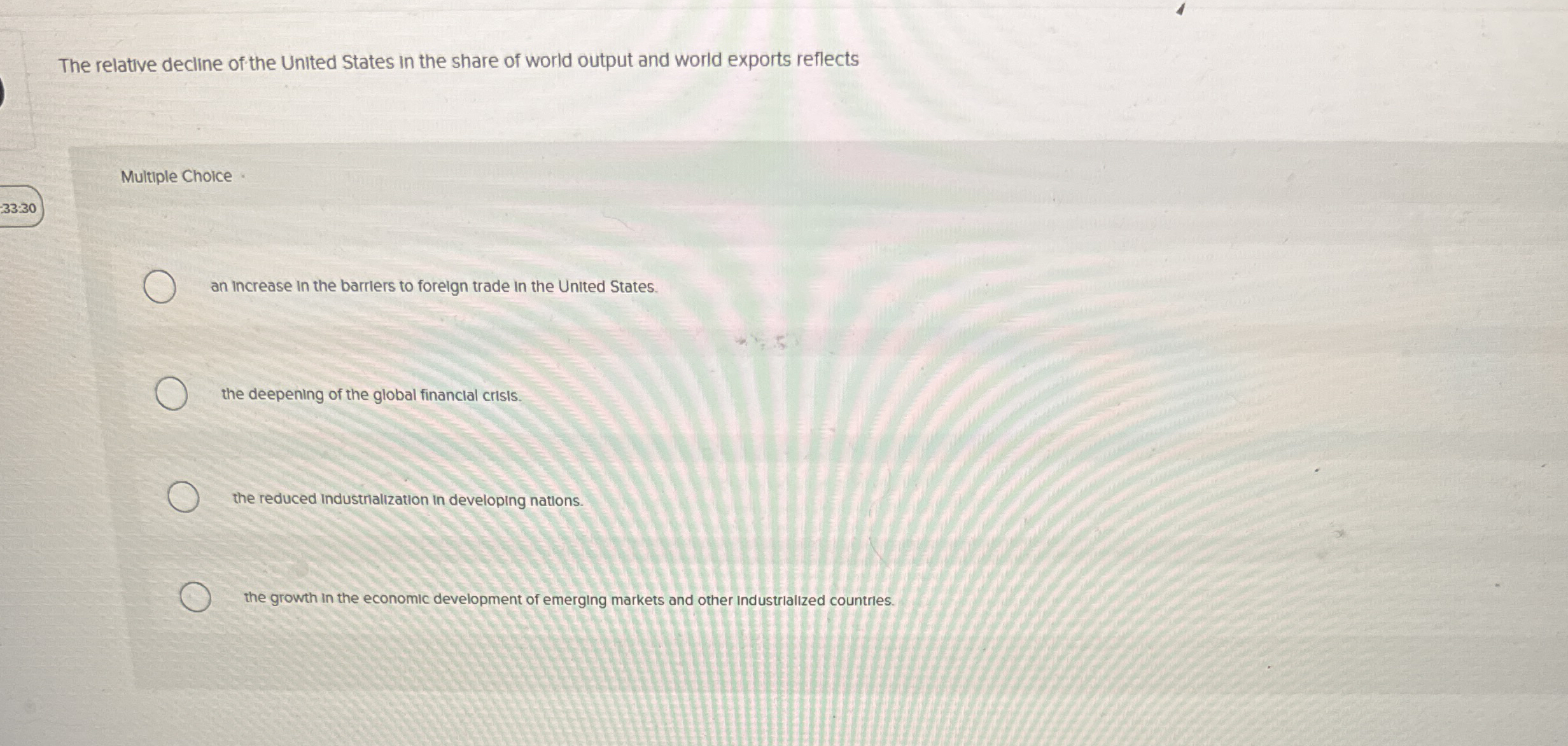 Solved The relative decline of the United States in the | Chegg.com