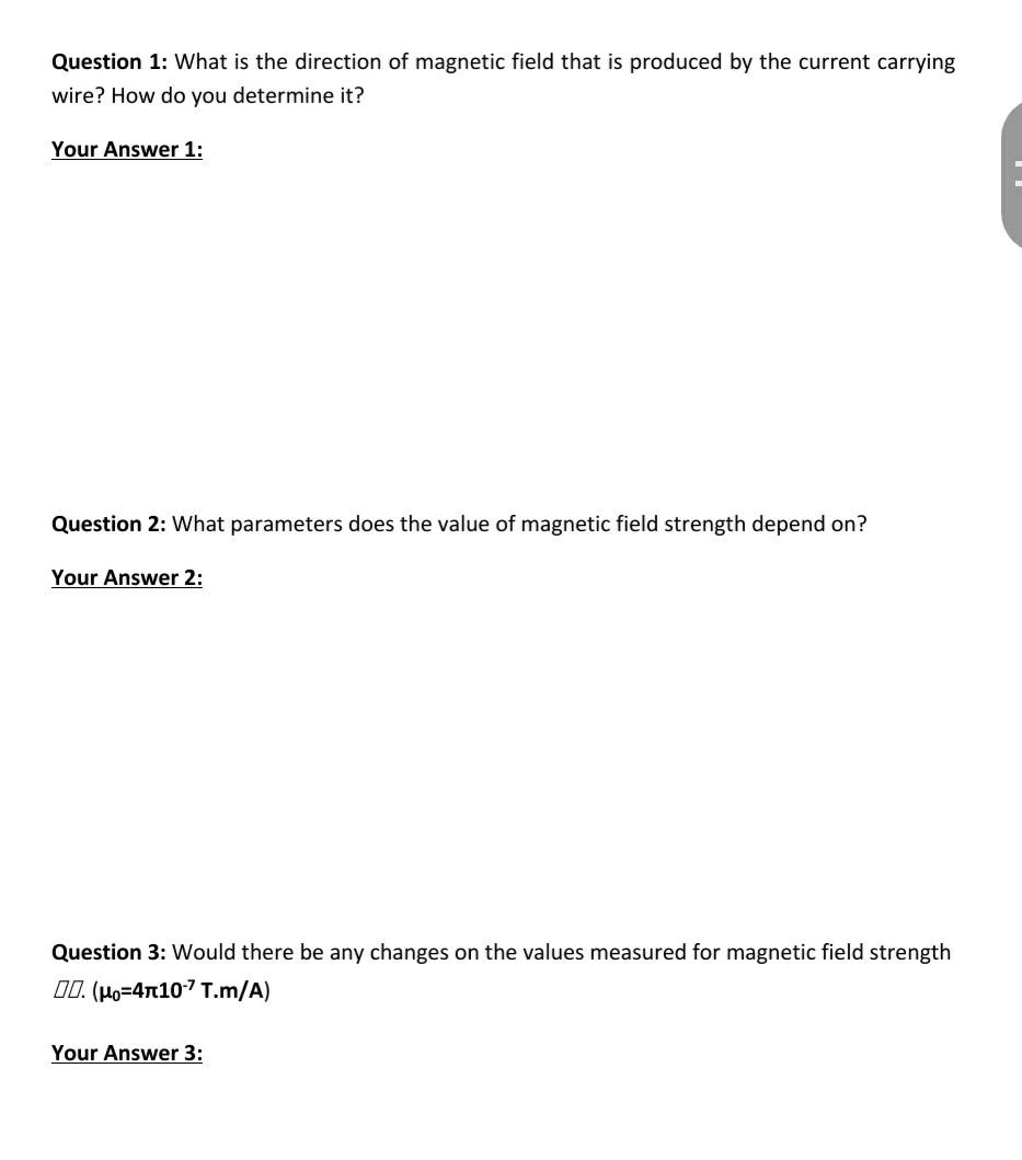 Part 1. Magnetic Field Strength of a Current Loop In | Chegg.com