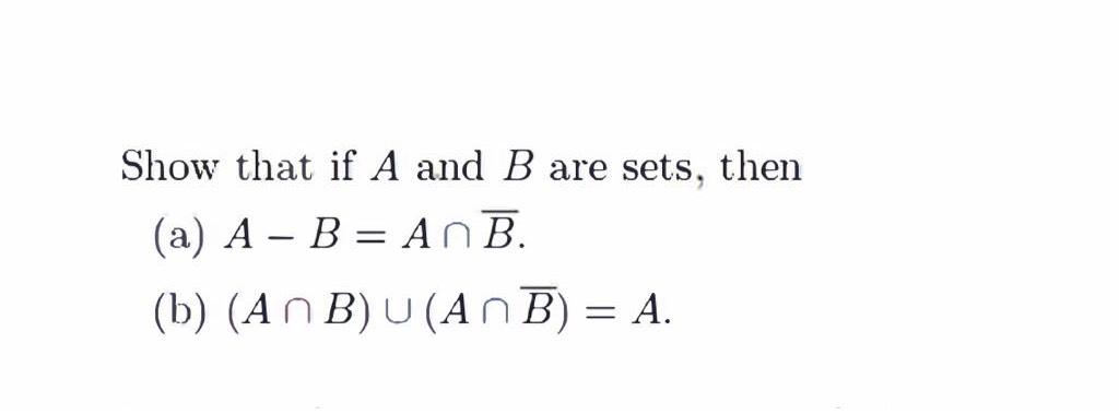 Solved Show That If A And B ﻿are Sets, | Chegg.com