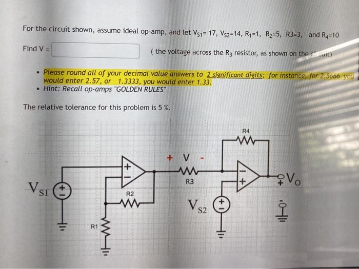 Solved For the circuit shown, assume ideal op-amp, and let | Chegg.com