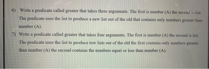 Solved Exercise 1 1) Write a predicate on which checks | Chegg.com