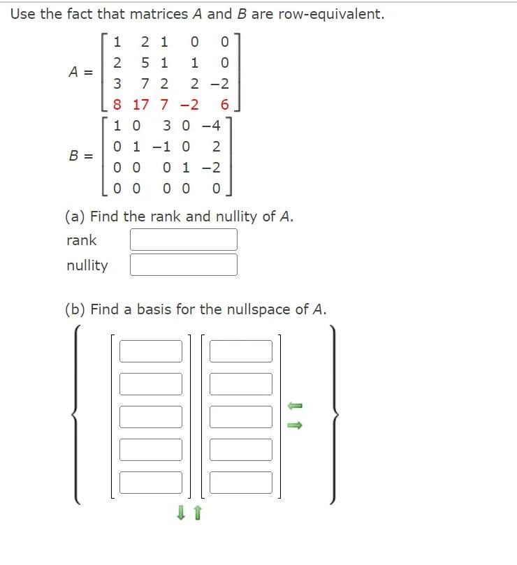 Solved Use the fact that matrices A and B are | Chegg.com