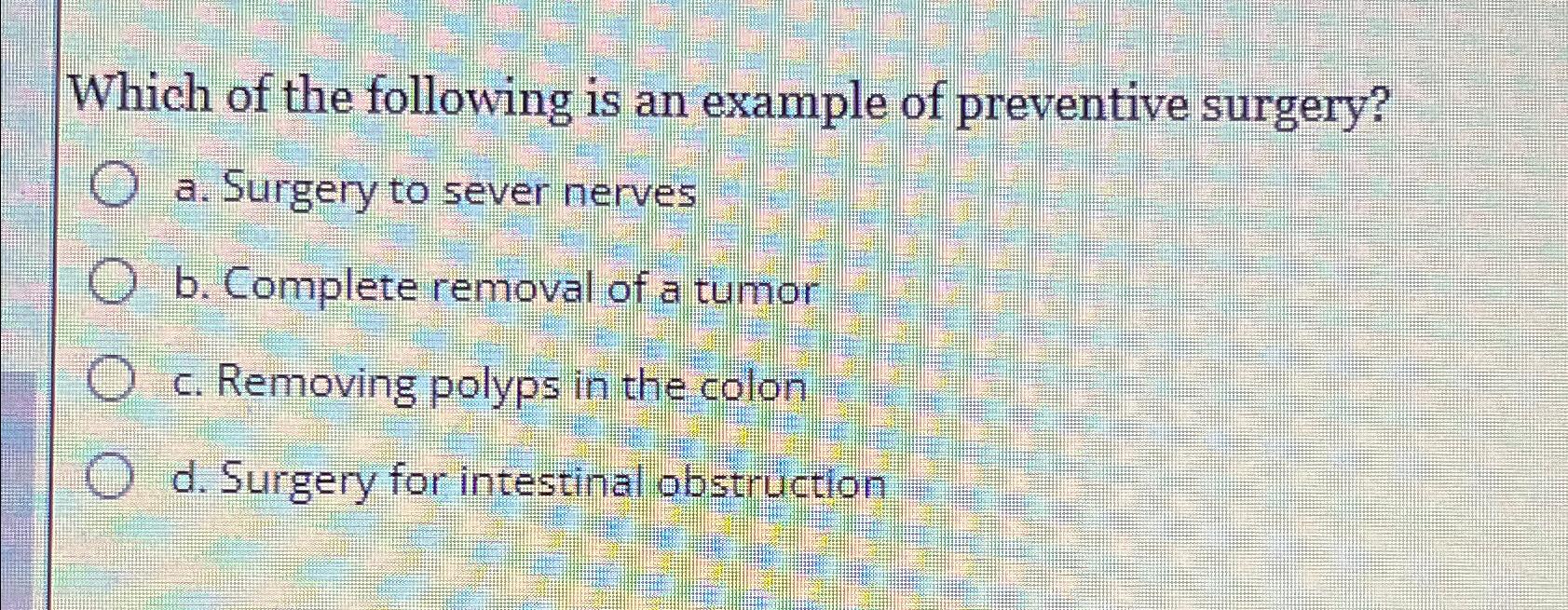 Solved Which of the following is an example of preventive | Chegg.com