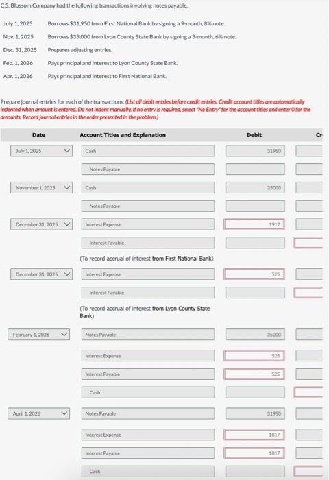 Prepare journal entries for each of the transactions. (thst all debit entries before credit entries. Credlt account titles ar