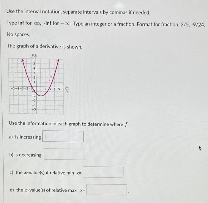 Solved Use the interval notation, separate intervals by | Chegg.com