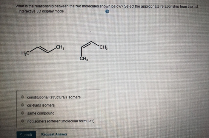 Solved What Is The Relationship Between The Two Molecules 4614