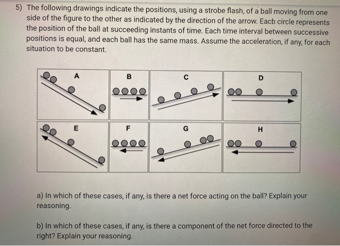 Solved 5) The Following Drawings Indicate The Positions, | Chegg.com