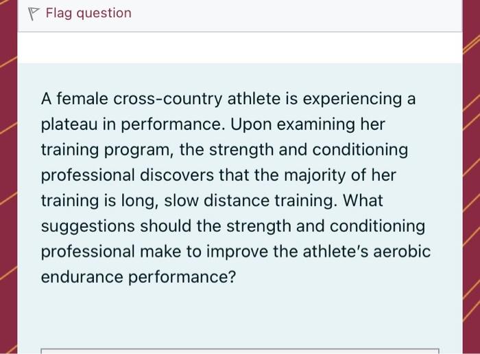 Solved A Female Cross-Country Athlete Is Experiencing A | Chegg.Com