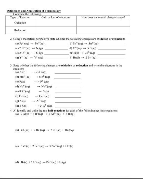 Solved Definitions And Application Of Terminology 2. Using A 