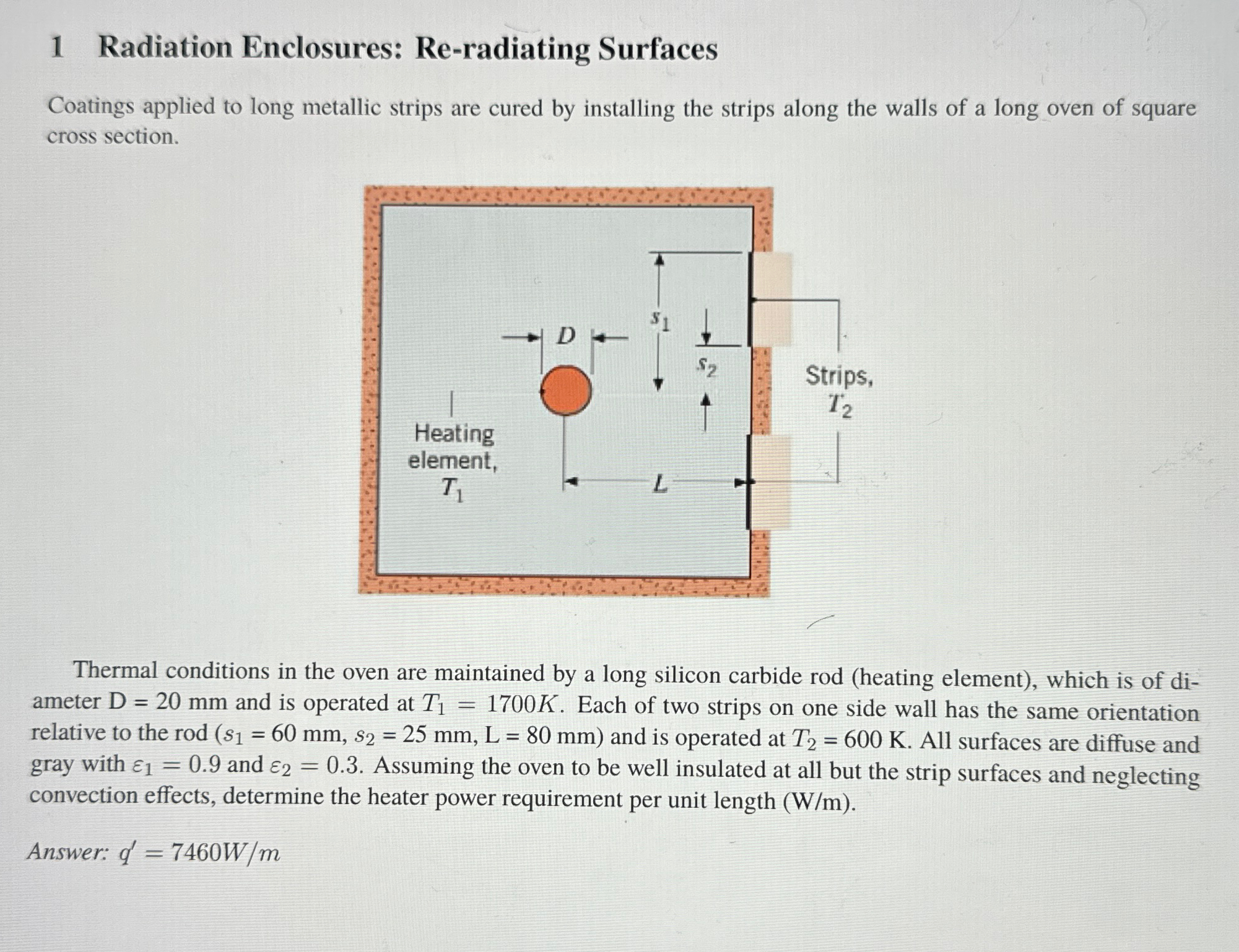 Solved 1 ﻿Radiation Enclosures: Re-radiating | Chegg.com