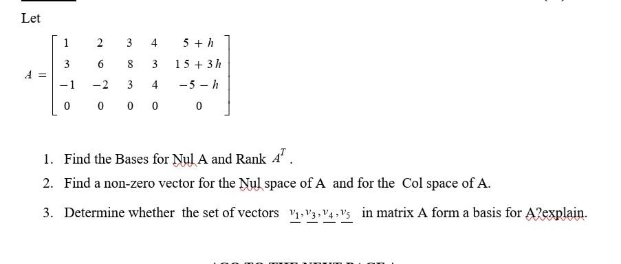 Solved Let 1 1 2 2 3 4 5 + h 3 6 8 3 4 = 15 + 3 h - 5 h -1 | Chegg.com