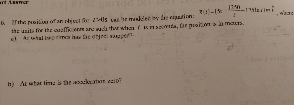 Solved Ort Answer Where T 1250 T 5 175 In T M I 6 Chegg Com