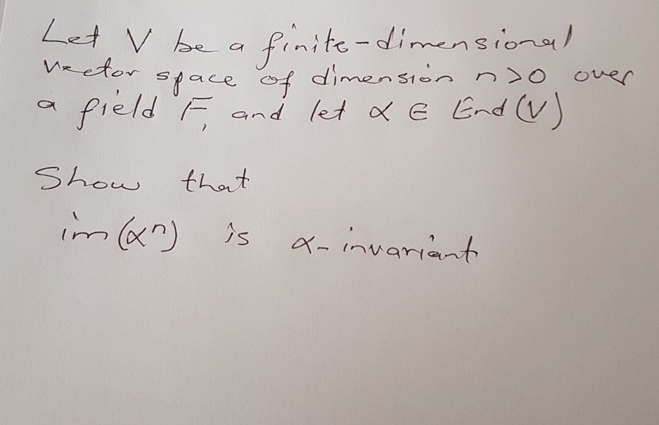 Solved A Let V Be A Vector Finite-dimensional Space Of | Chegg.com