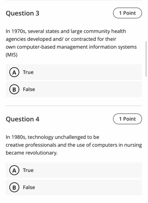 Question 3 1 Point In 1970s, several states and large community health agencies developed and/ or contracted for their own co