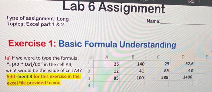 Solved Box Lab 6 Assignment Type of assignment: Long Topics: | Chegg.com