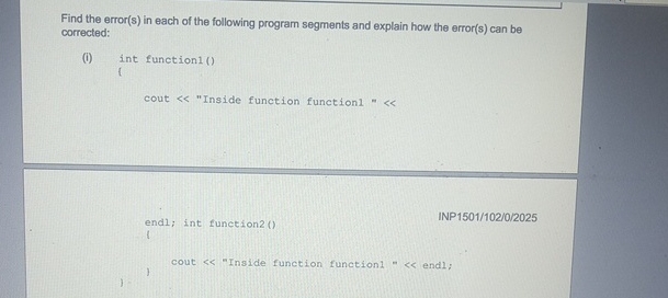 Solved Find the error(s) ﻿in each of the following program | Chegg.com