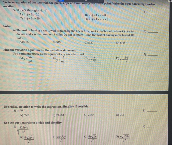 Solved Write an equation of the line with the given slope | Chegg.com