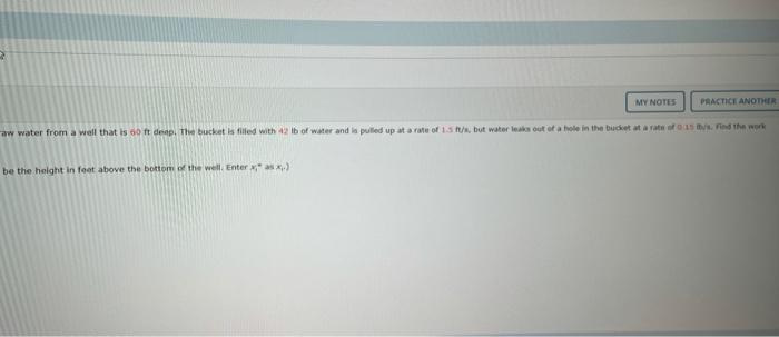 Solved 7. [-/4 Points] DETAILS SCALC8 5.4.018. A bucket that | Chegg.com