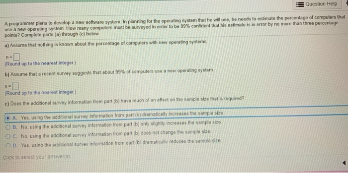 Solved Question Help A programmer plans to develop a new | Chegg.com