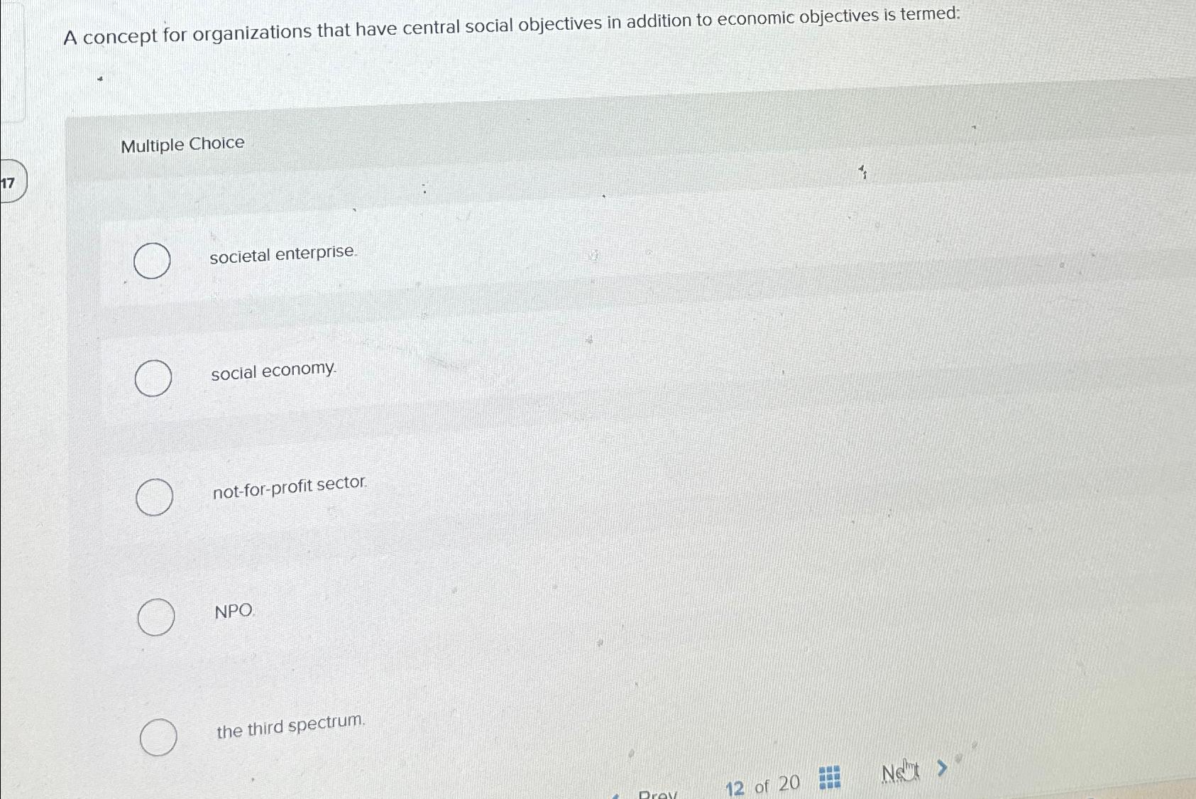 Solved A concept for organizations that have central social | Chegg.com