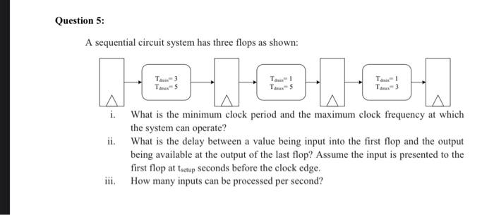 Solved A sequential circuit system has three flops as shown: | Chegg.com