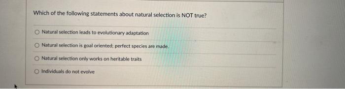 which of the following statements best explains the process of natural selection