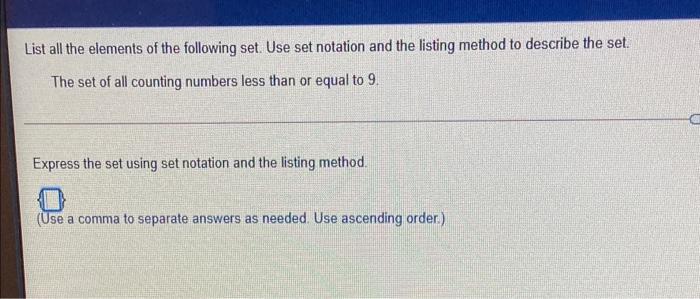 Solved List all the elements of the following set. Use set | Chegg.com