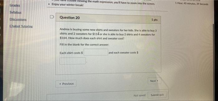 Solved please give only the answer no need to solve can | Chegg.com