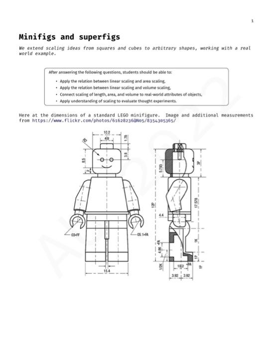 Solved Minifigs and superfigs We extend scaling ideas from Chegg