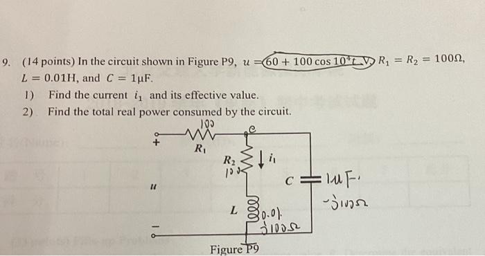 Solved 9. (14 points) In the circuit shown in Figure P9, u = | Chegg.com