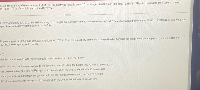 Solved A boat capszzed and sank in a lake. Based on an | Chegg.com