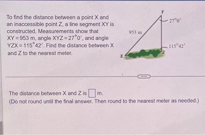 Solved To find the distance between a point X and an | Chegg.com