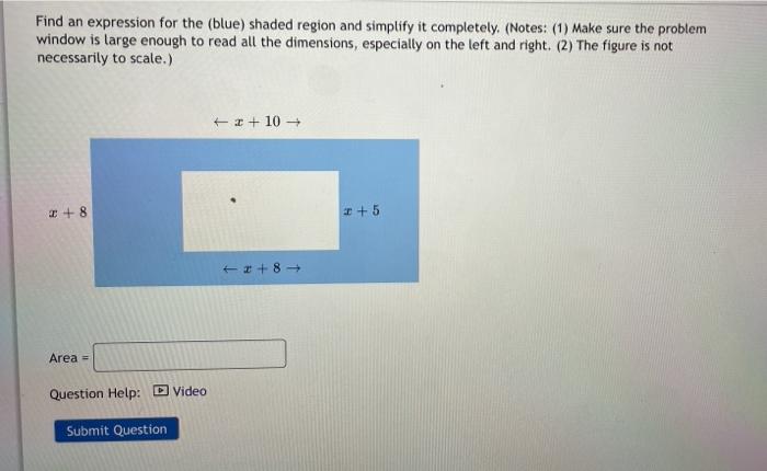 Solved Find an expression for the (blue) shaded region and | Chegg.com